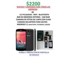 BLU X nuevos liberados 4G 8GB 1GBram 5MPX FLASH funda y protector de regalo